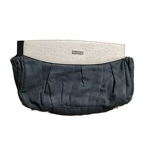 miche‎ bag Deniece shell classic Faux Ostrich Leather And Black Denim 12" X 7.5"